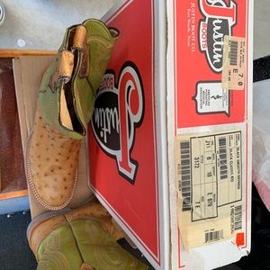 Justin ostrich leather boot